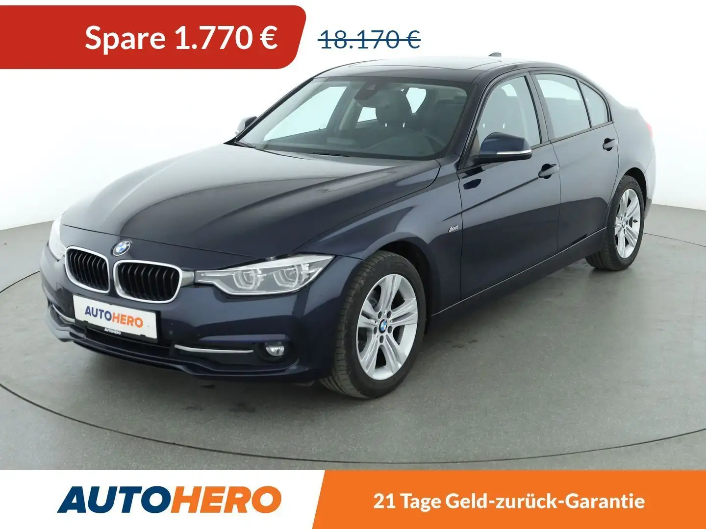 BMW 318 318d Sport Line *NAVI*LED*PDC*TEMPO*ALU* Blauw - 1