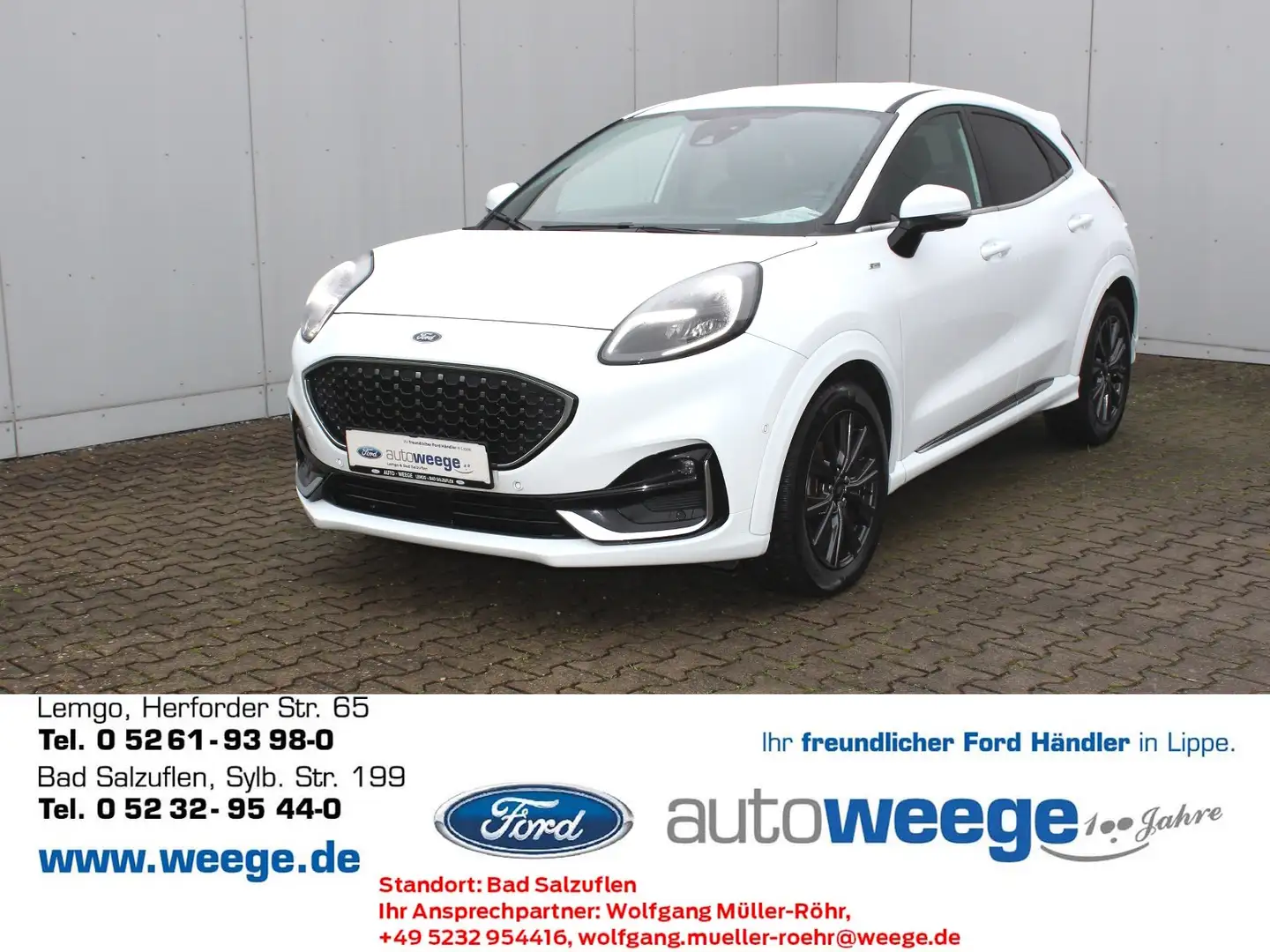 Ford Puma ST-Line Vignale 1,0 EcoBoost MildHybrid White - 1