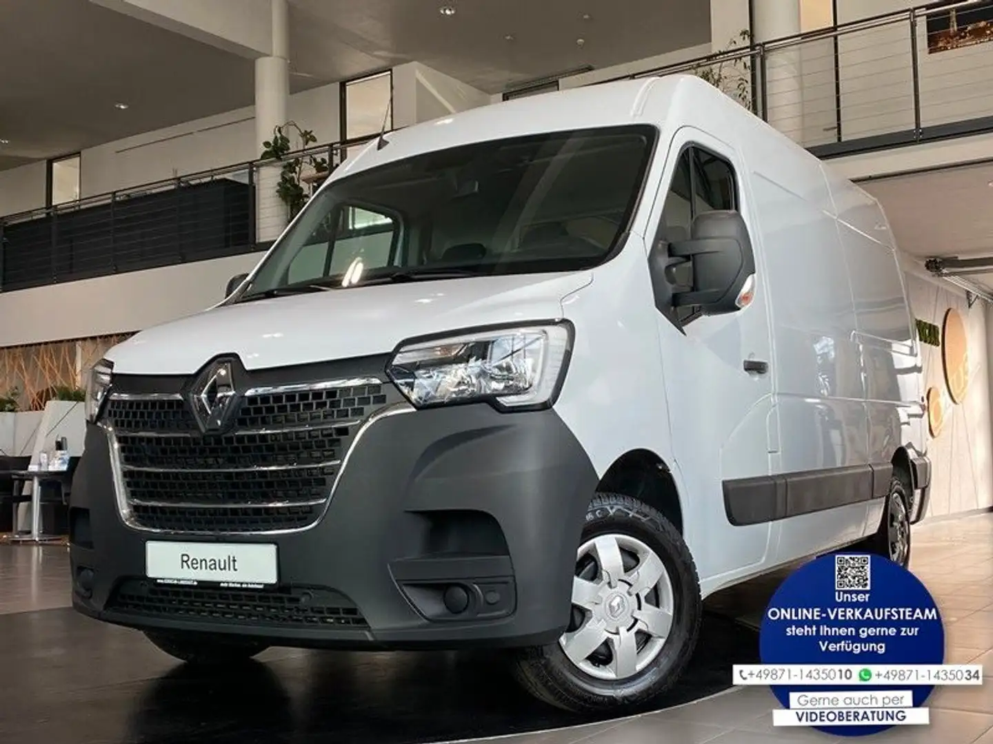 Renault Master Kasten 2.3 dCi L2H2 Navi Kam Temp PDC AHK Weiß - 1
