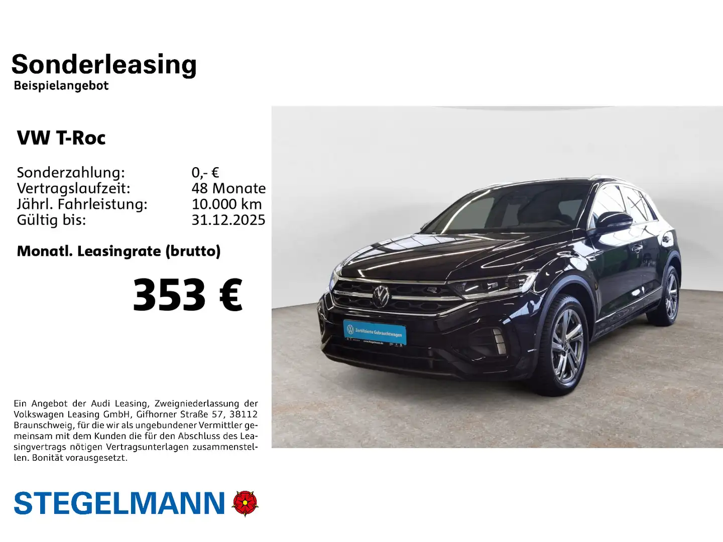 Volkswagen T-Roc 1.5 TSI DSG R-Line *AHK*Kamera*Navi*LED* Schwarz - 2