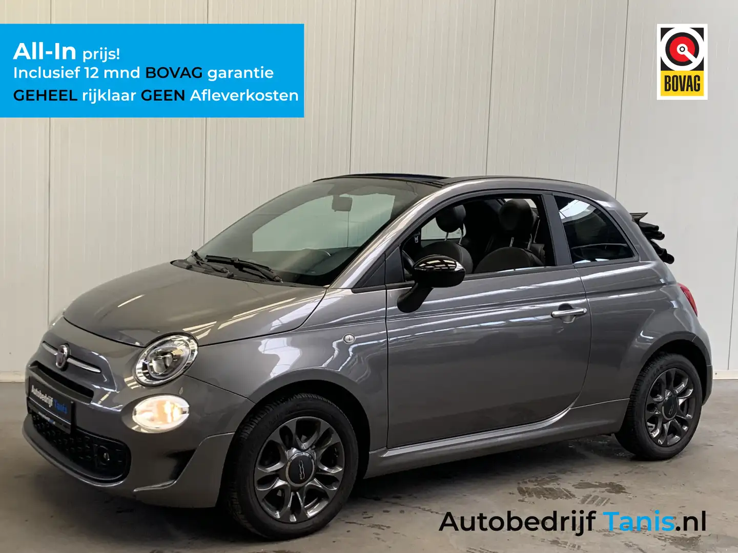 Fiat 500C 1.0 Hybrid Sport Cabriolet AIRCO-LEDER-NAVI by CAR Grijs - 1