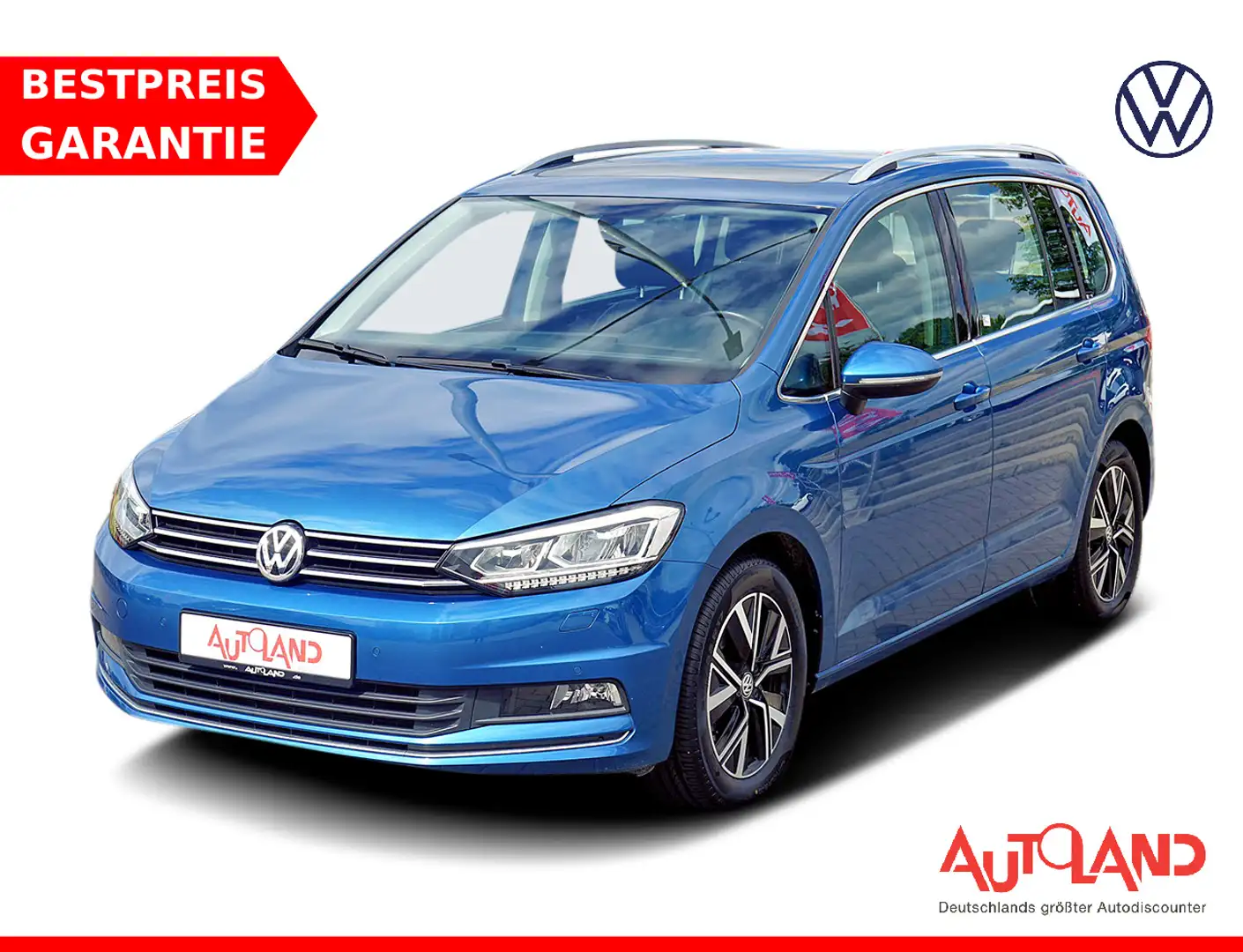 Volkswagen Touran 1.5 Highline SHZ Pano LED Navi ACC Leder Blauw - 1