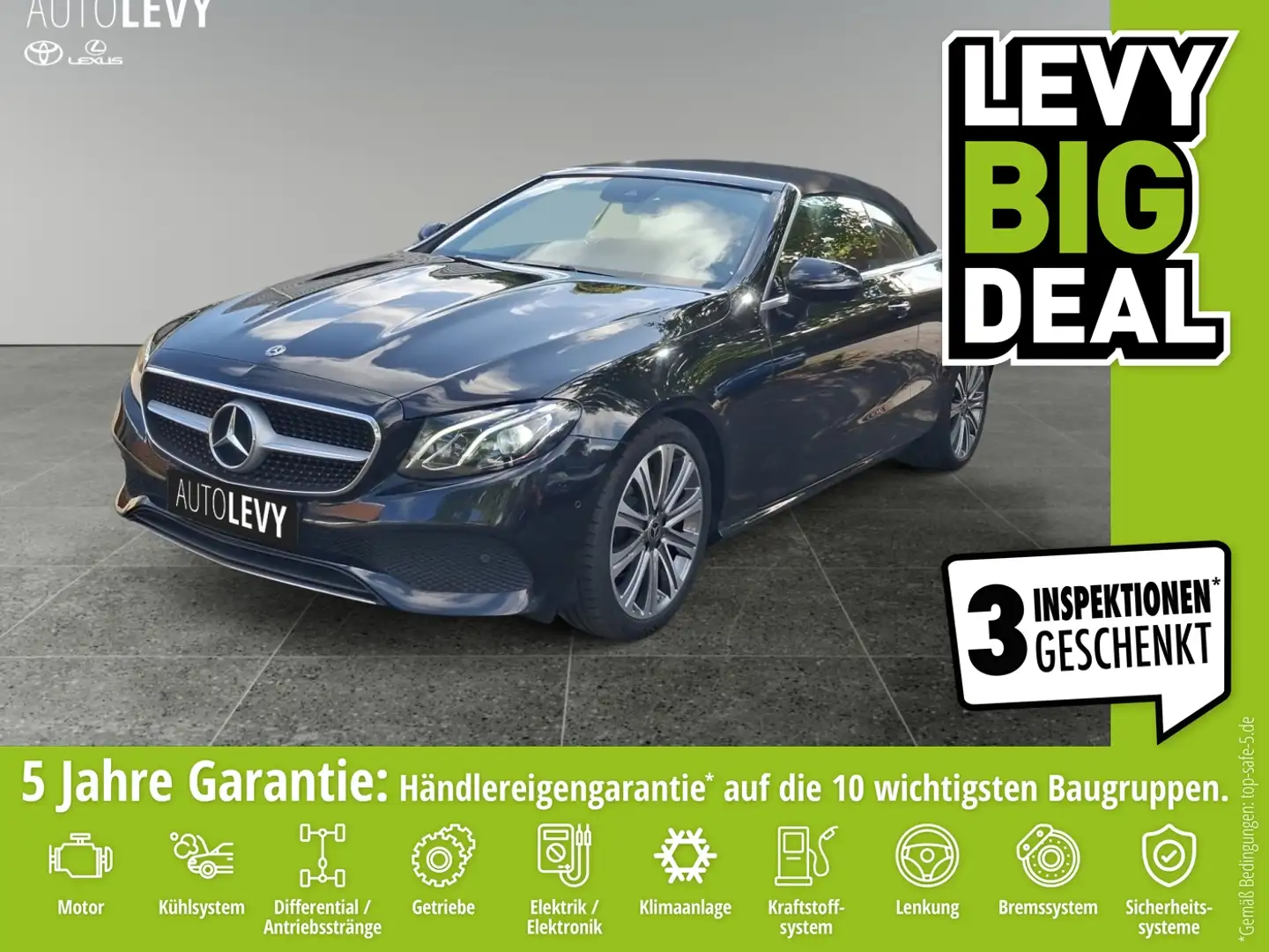 Mercedes-Benz E 200 Cabrio Avantgarde *NAVI*AMBIENTELICHT* Zwart - 1