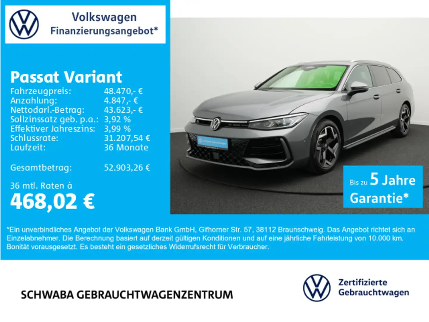 Volkswagen Passat Variant R-Line 2.0TSI 4M StdHz*AHK*8-fach Grau - 1