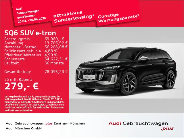 Audi SQ6 e-tron SQ6 e-tron qu. Pano/Matrix/B&O/Navi+/Memory/Kame