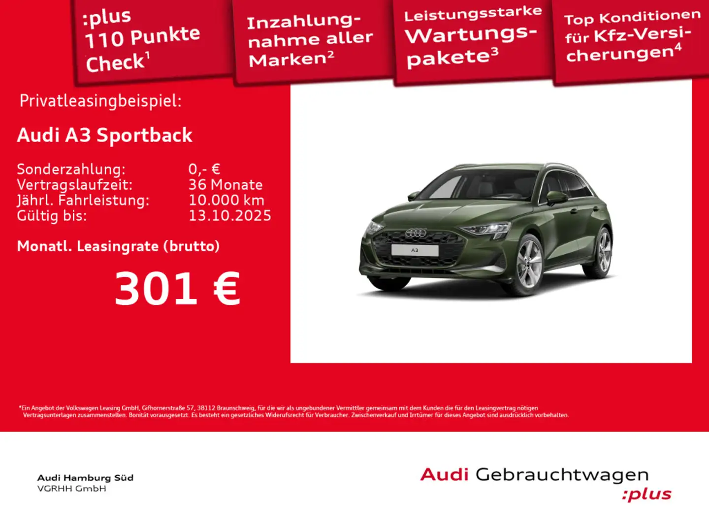Audi A3 30 TFSI advanced S tronic NAVI/LM18 Grün - 1