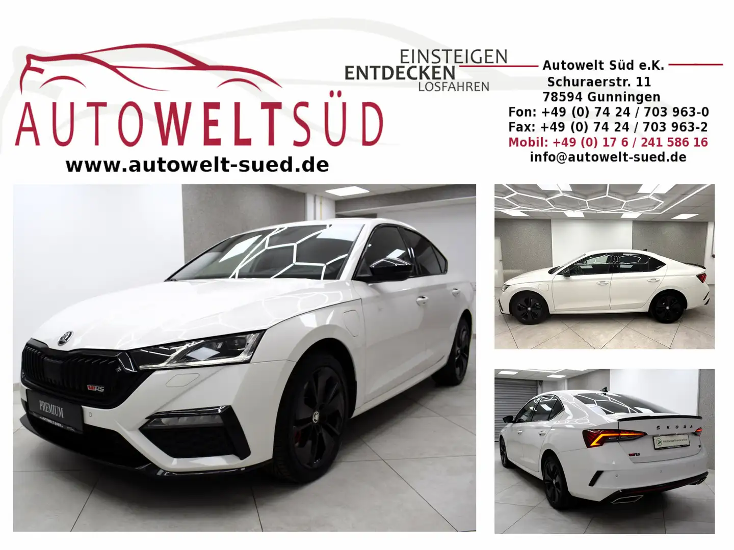 Skoda Octavia RS iV 1.4 TSI Limousine eHybrid Columbus Canton Ma Weiß - 1