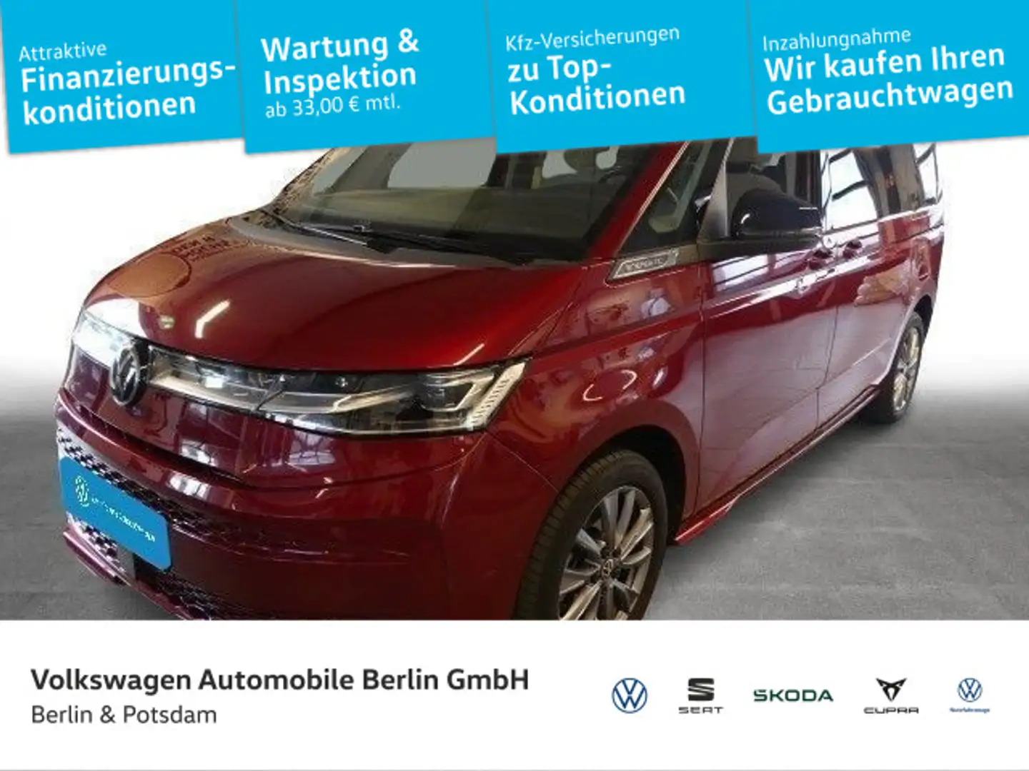 Volkswagen T7 Multivan 1.4TSI DSG eHybrid Energetic AHK P-DACH Roşu - 1