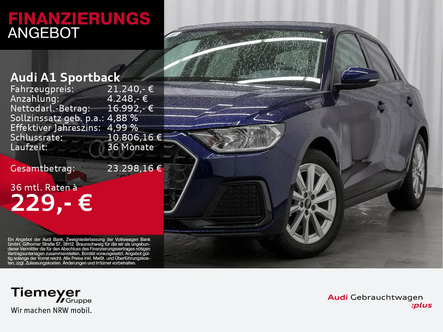 Audi A1 25 TFSI ADVANCED SMART-INTERFACE SI Blau - 1