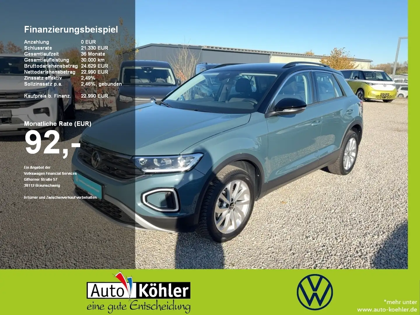 Volkswagen T-Roc Life TSi Keyless Access / Standheizung ACC Bleu - 1