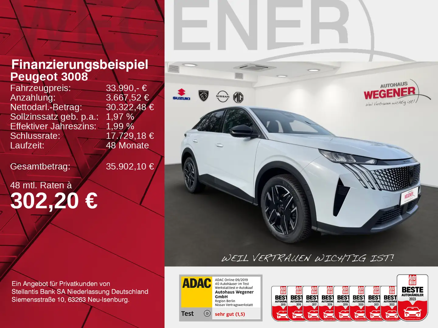 Peugeot 3008 Allure Hybrid 145 e-DSC6 *Kamera*21"Curved* Weiß - 2