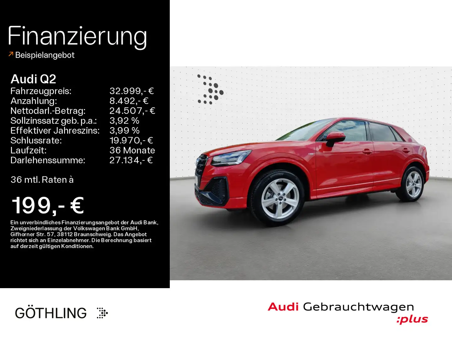 Audi Q2 35 TDI S line S tro*Matrix*Virtual*Vorb Navi* Rot - 1