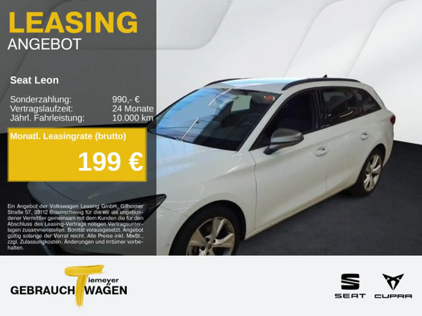 SEAT Leon Sportstourer 2.0 TDI DSG FR AHK SIDE-ASSIST Weiß - 1
