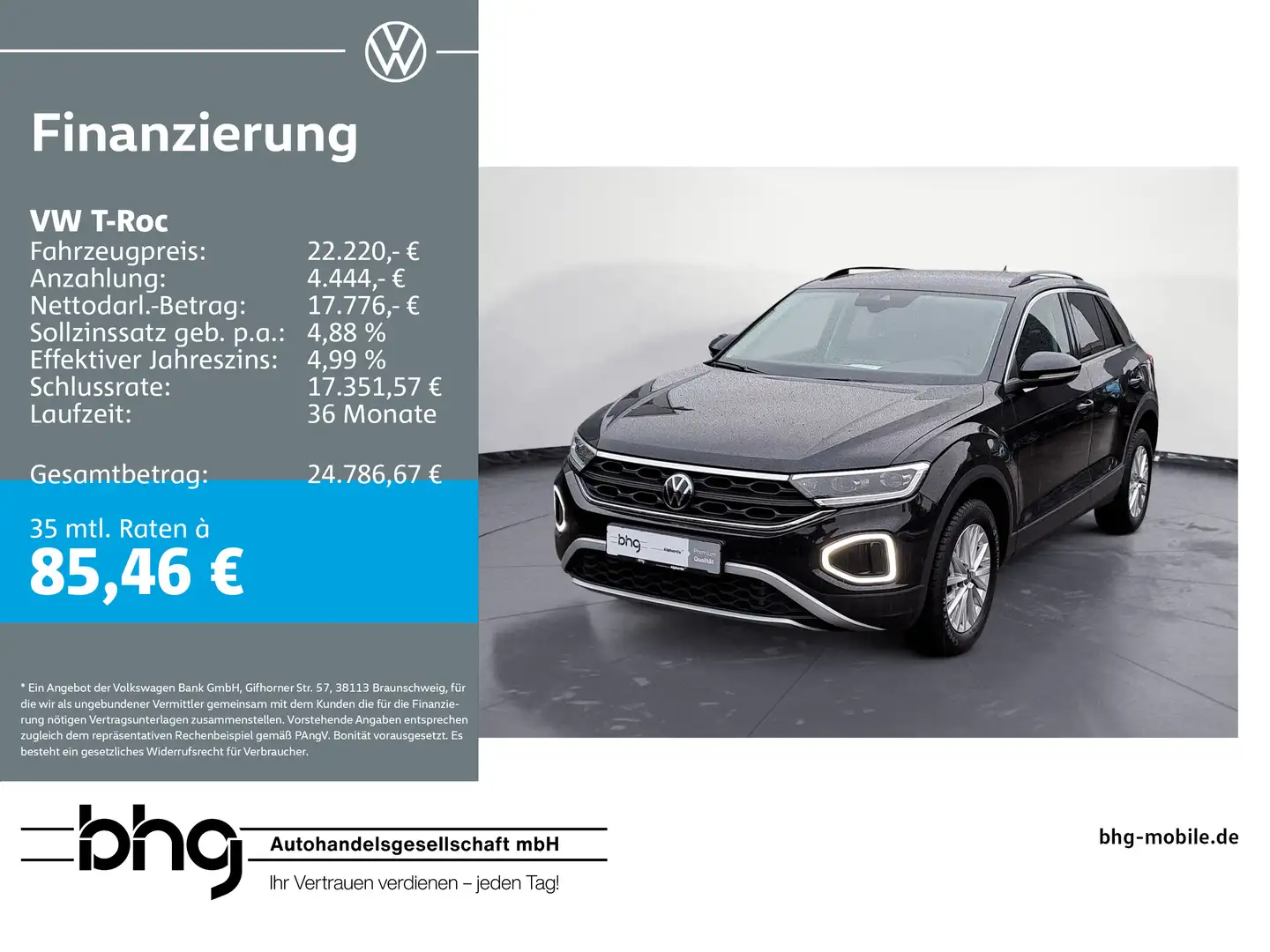 Volkswagen T-Roc 1.0 TSI OPF Life Schwarz - 1