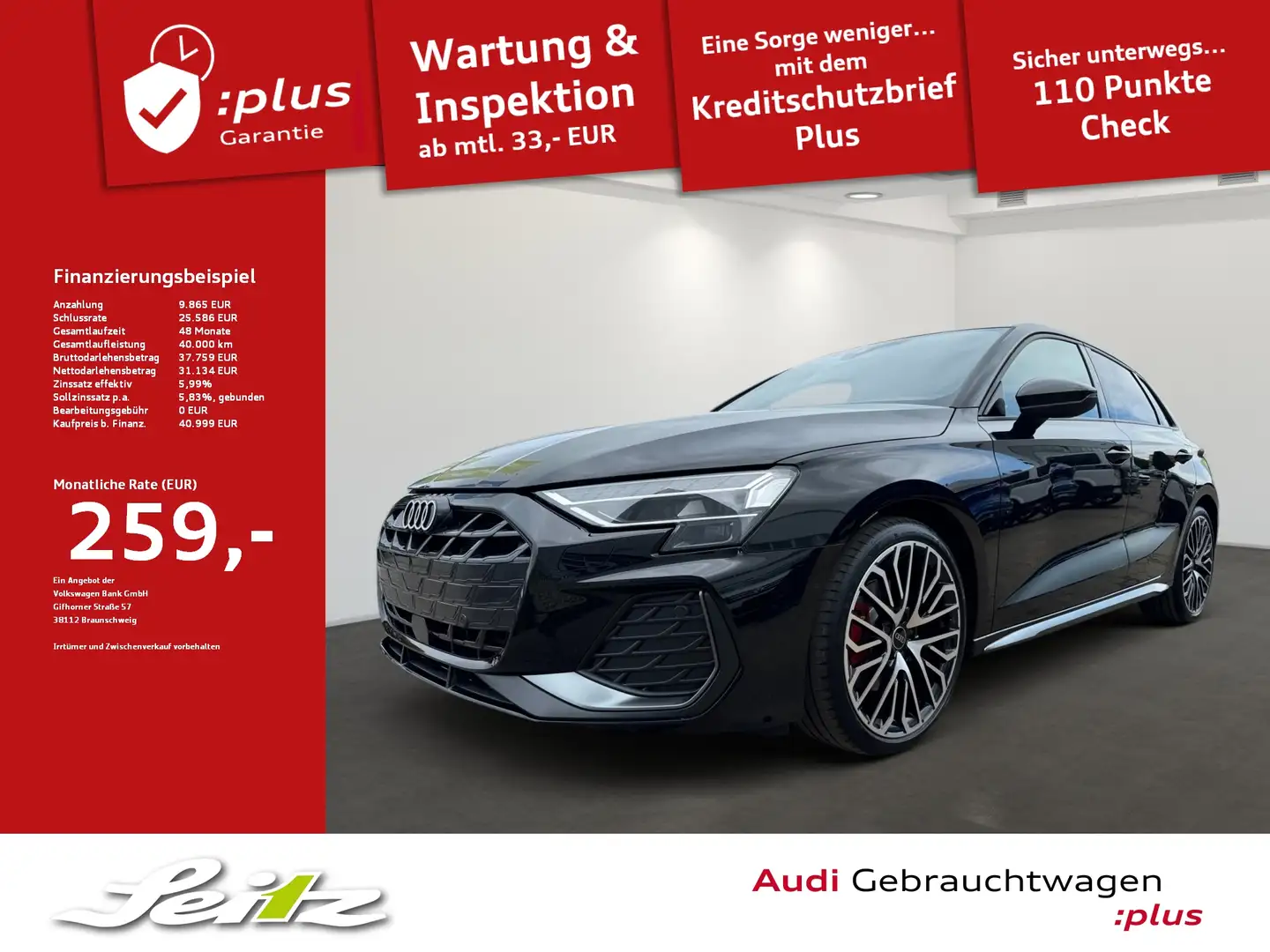 Audi A3 Sportback 35 TFSI S line *AHK*HEAD-UP*PANO* Schwarz - 1