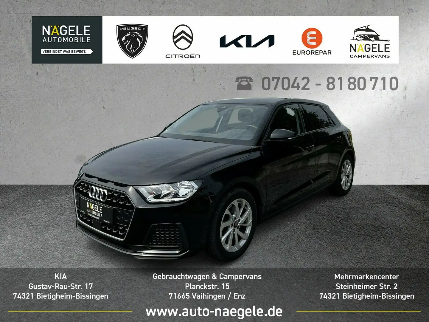 Audi A1 30Sportback 1.0.TFSI advanced+Carplay+Stzhzng Schwarz - 1