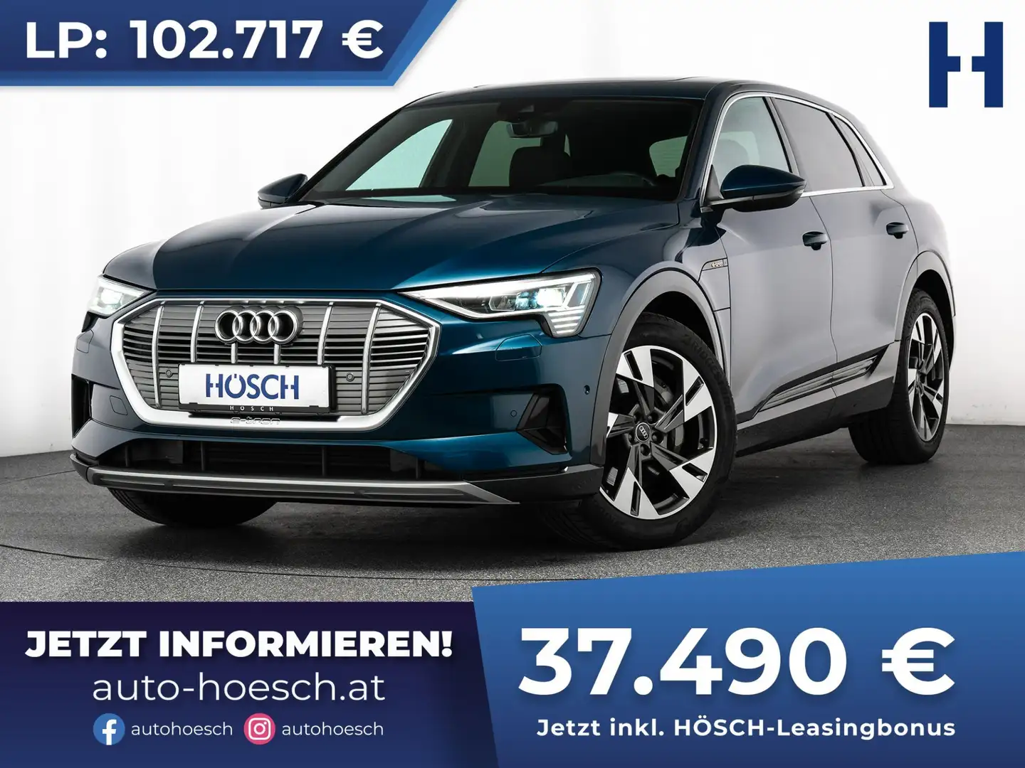 Audi e-tron 55 quattro Adv. LEDER PANO MATRIX B&O -64% Blau - 1