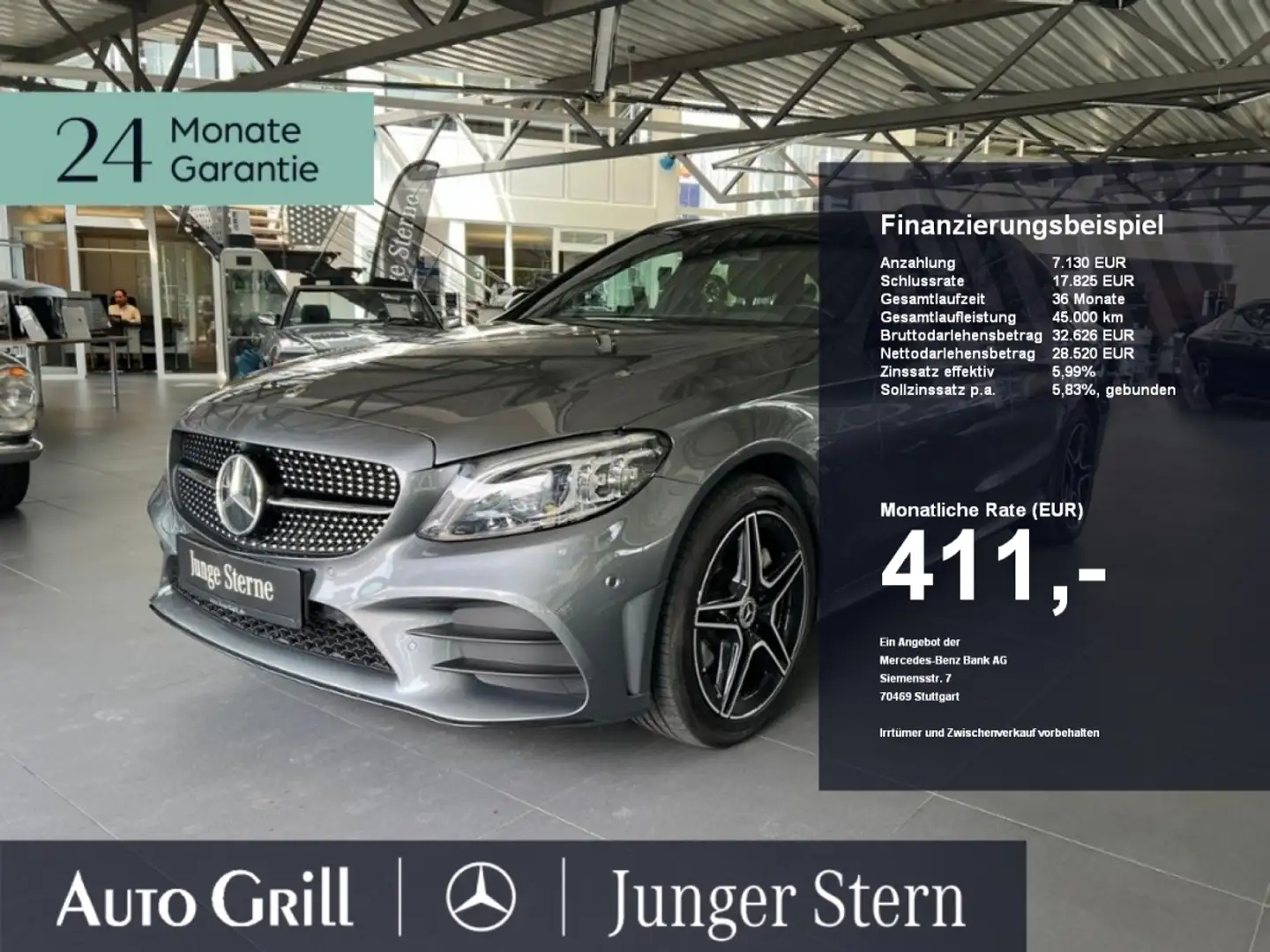 Mercedes-Benz C 400 T 4M  AMG Night AHK HUD Comand Multibeam Grau - 1