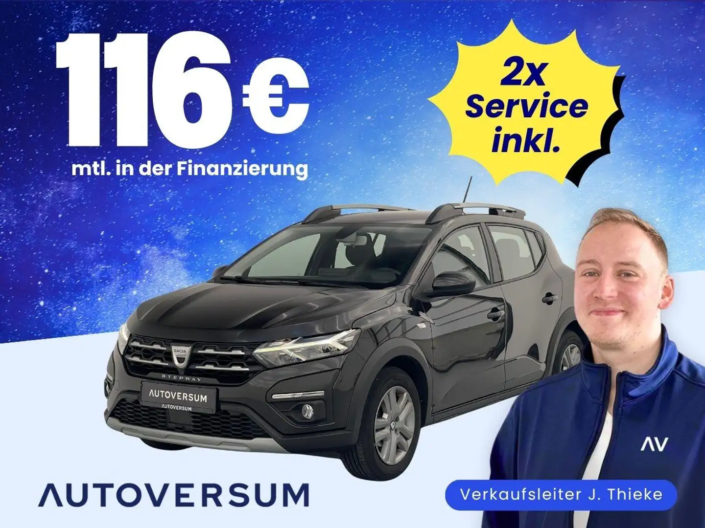 Dacia Sandero Stepway Comfort *KEYLESS*LED*TEMP*PDC* Schwarz - 1