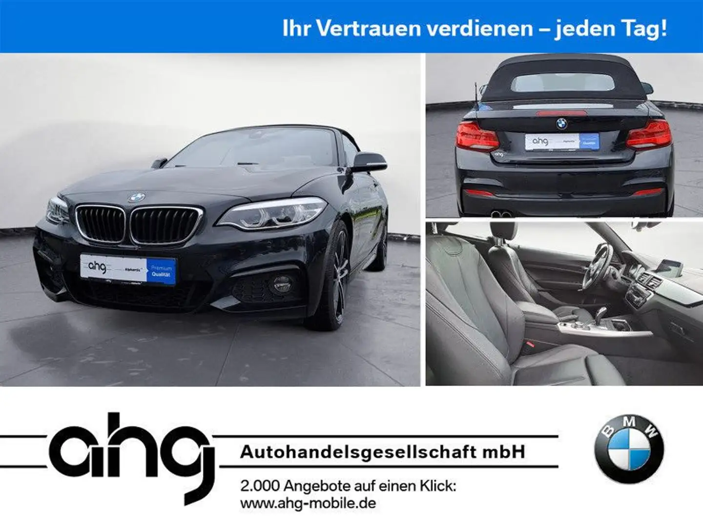BMW 230 i Cabrio M Sport Navi Klima PDC Leder Harman Schwarz - 1