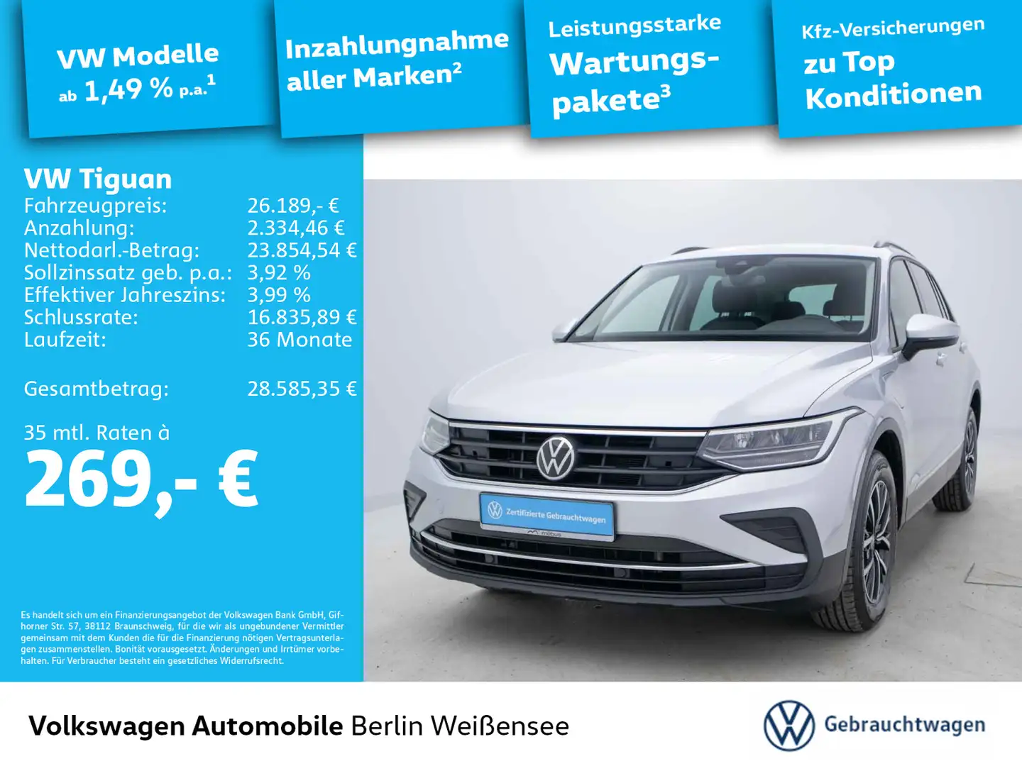 Volkswagen Tiguan 1.4 TSI eHybrid Life *DSG*APP*ACC*LED*NAV Argent - 1