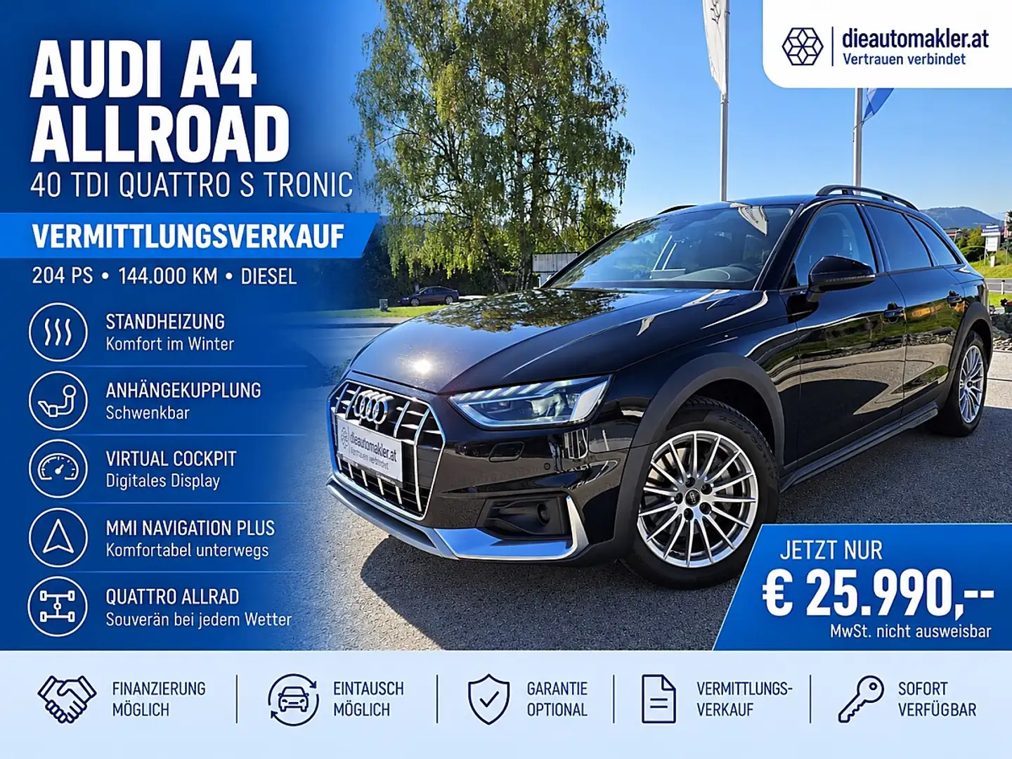 Audi A4 allroad A4 40 allroad quattro 2.0 TDI |STHZG|AHK|NAVI| Schwarz - 1