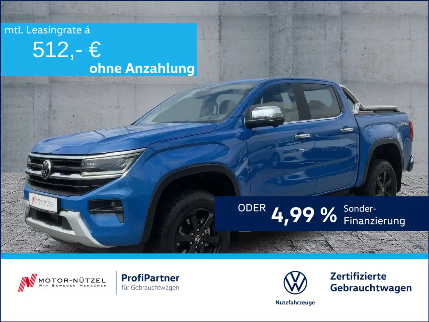 Volkswagen Amarok DC V6 TDI STYLE MATRIX+NAV+ACC+STDHZG+AHK Blau - 1