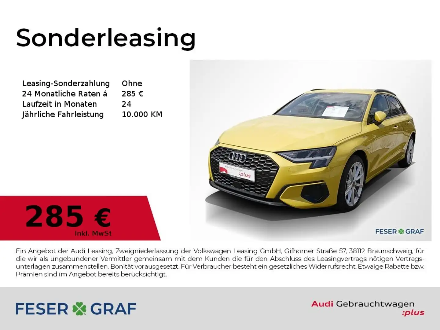 Audi A3 Sportback 40 TFSI e Design Select/Optik Schwa Gelb - 1