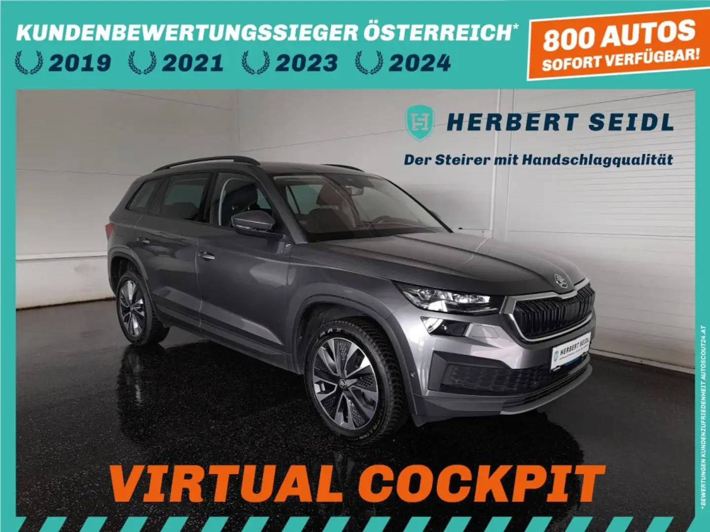 Skoda Kodiaq TOUR 4x4 2,0 TDI DSG *MATRIX-LED / 19 ZOLL / VIRTUELL / NAVI / ACC / KAMERA / E-KLAPPE / VERKEHRSZEICHENASSIST* Grau - 1
