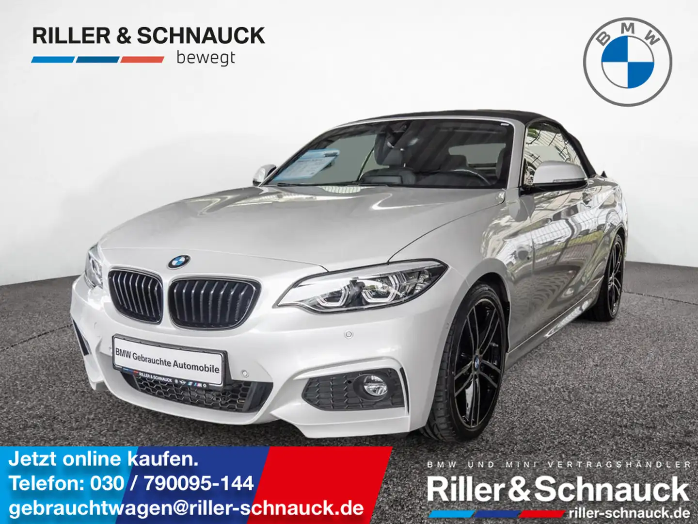 BMW 220 i Cabrio M-Sport LED+NAVI+H/K+KEYLESS+KLIM White - 1