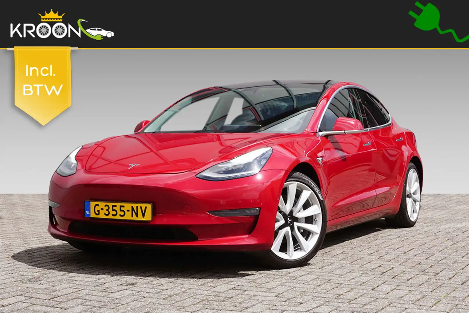 Tesla Model 3 Long Range AWD 75kWh SOH 93% Autopilot Rot - 1