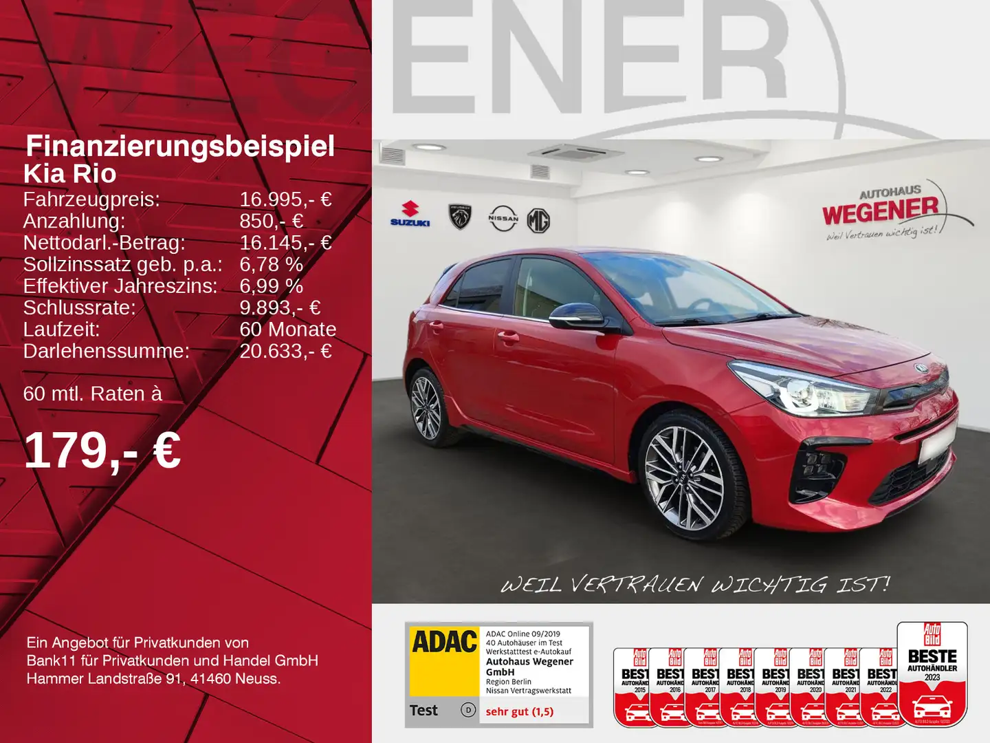 Kia Rio RIO AUTOMATIK T-GDI 120 NAVI KLIMA SHZ ALLWETTER Rouge - 2