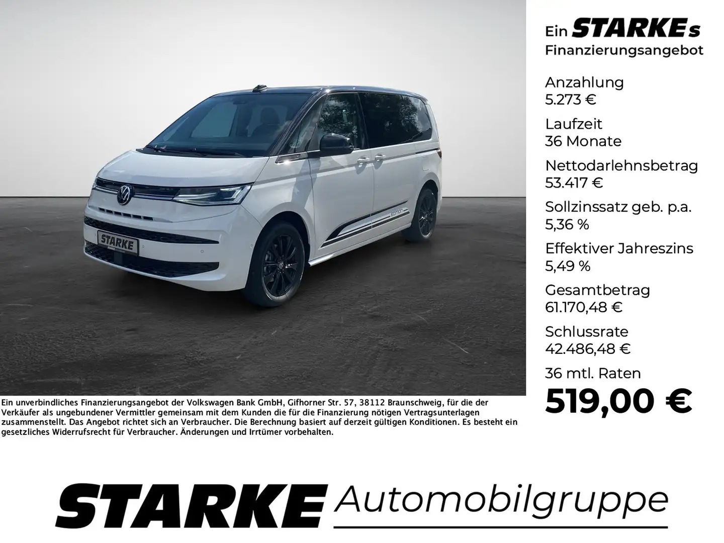 Volkswagen T7 Multivan 2.0 TDI DSG Edition Wit - 1