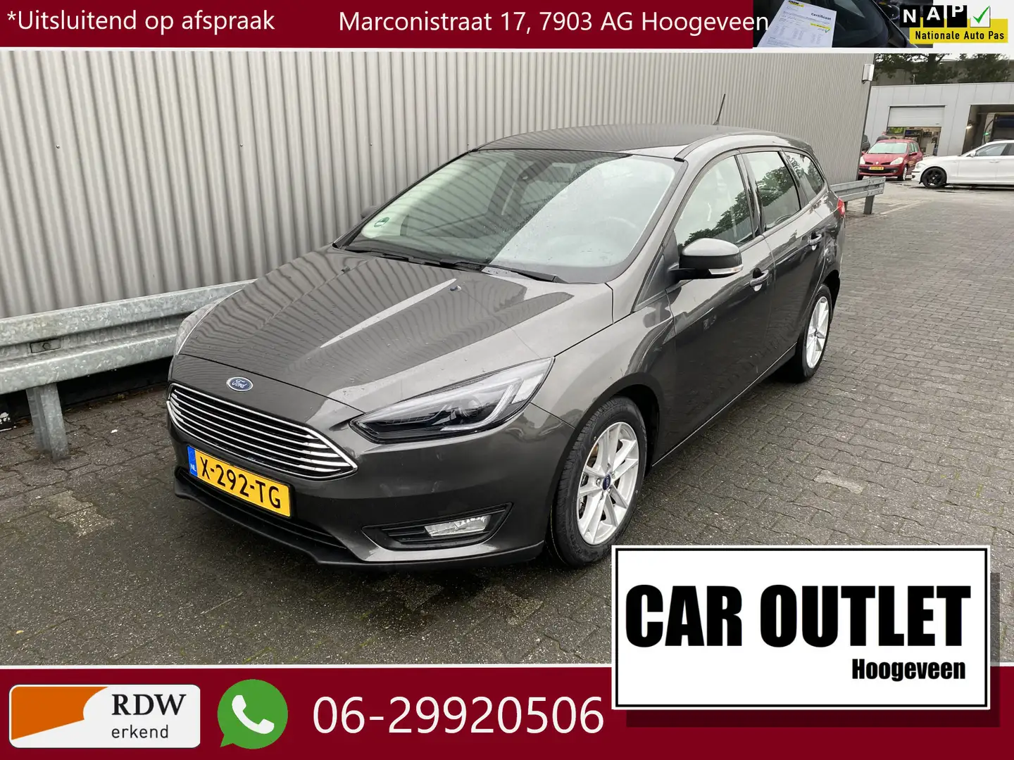 Ford Focus Wagon 1.0 Lease Edition 120Dkm. Clima, CC, LM & Ni Grijs - 1