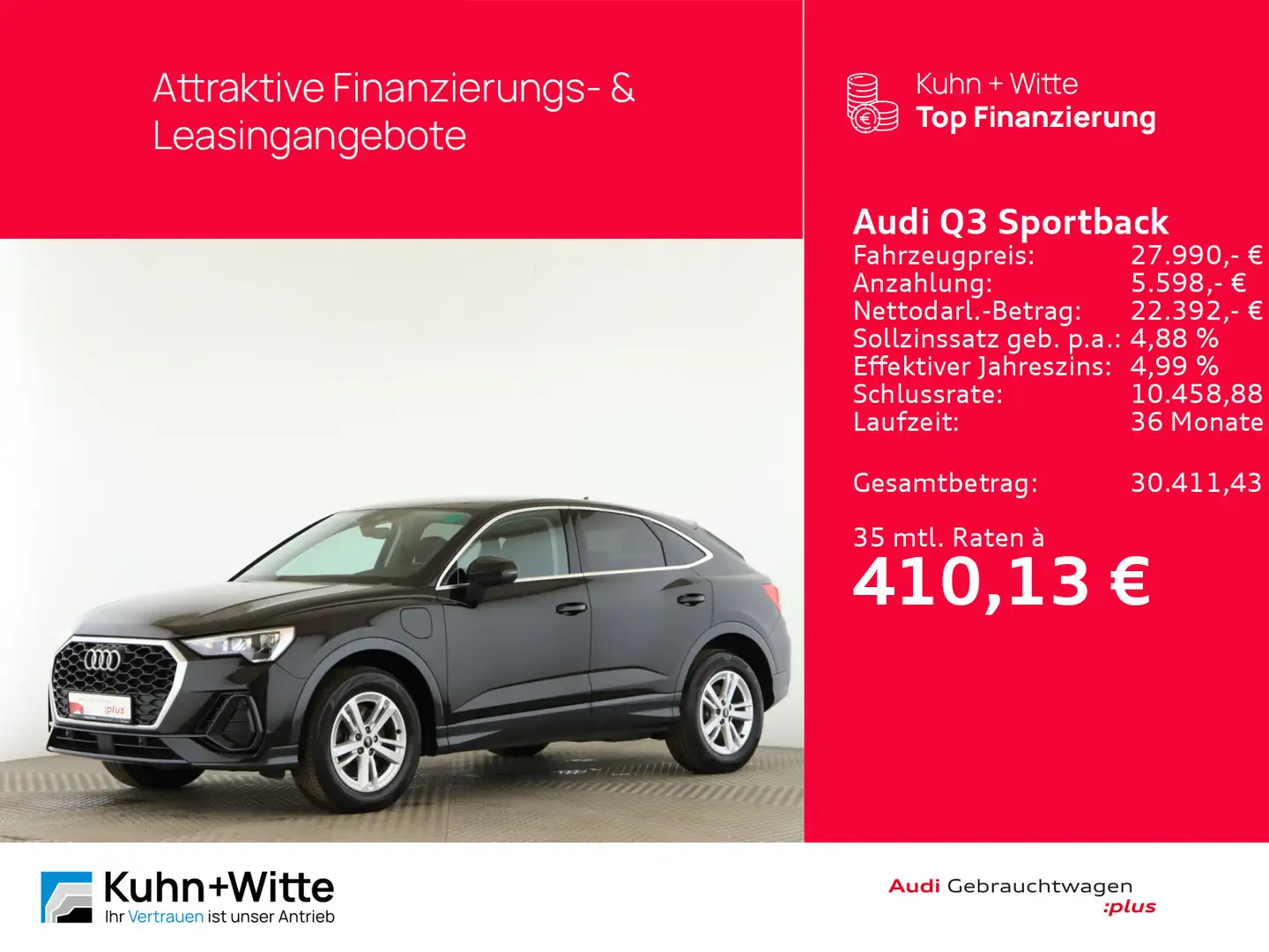 Audi Q3 45 TFSIe *HYBRID*AHK*LED*PDC*MMI-Pl Schwarz - 1
