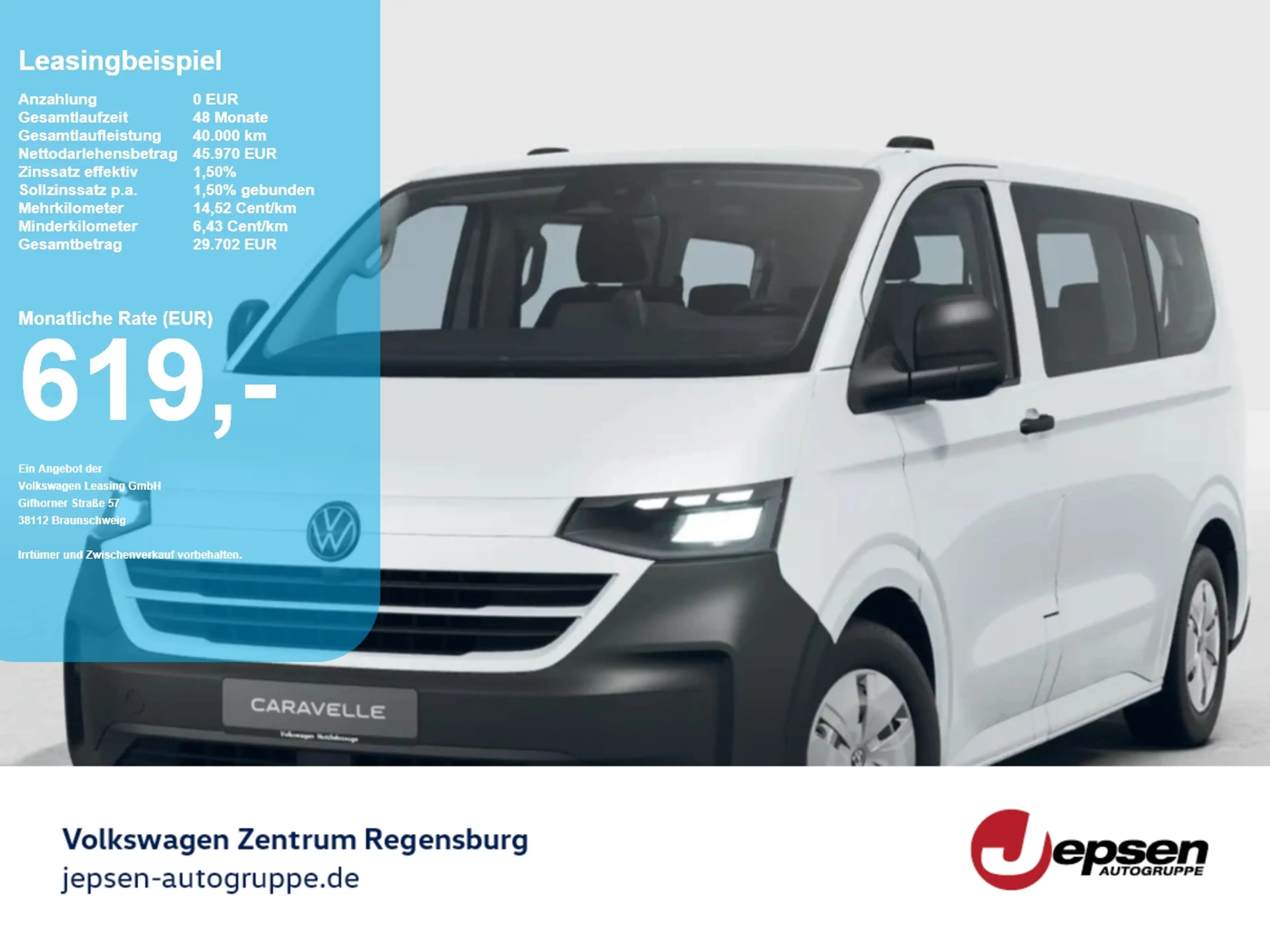 Volkswagen T7 Caravelle e-Caravelle Trend 100 kW/70 kWh KR