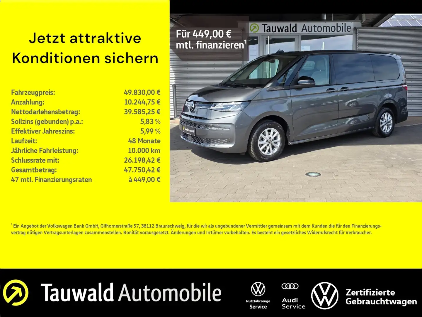 Volkswagen T7 Multivan 2.0 TDI DSG Lang 7S/AHK/LED/DC/GJR Life Grigio - 1
