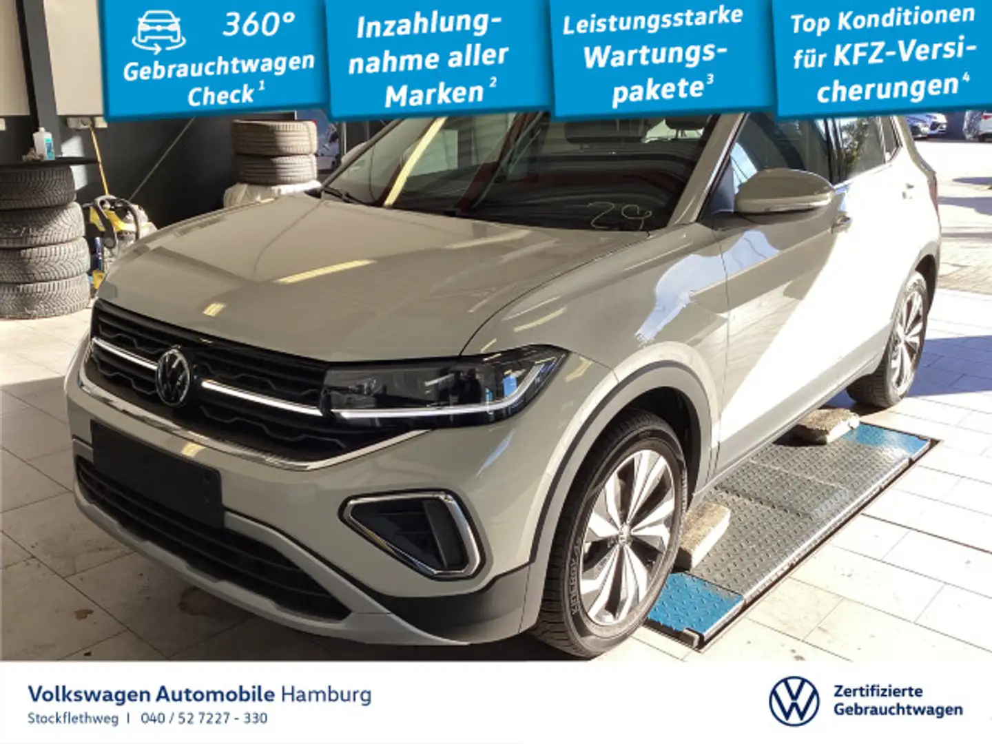 Volkswagen T-Cross 1.0 TSI Style Nav Kamera Sitzhzg CarPlay Grau - 1