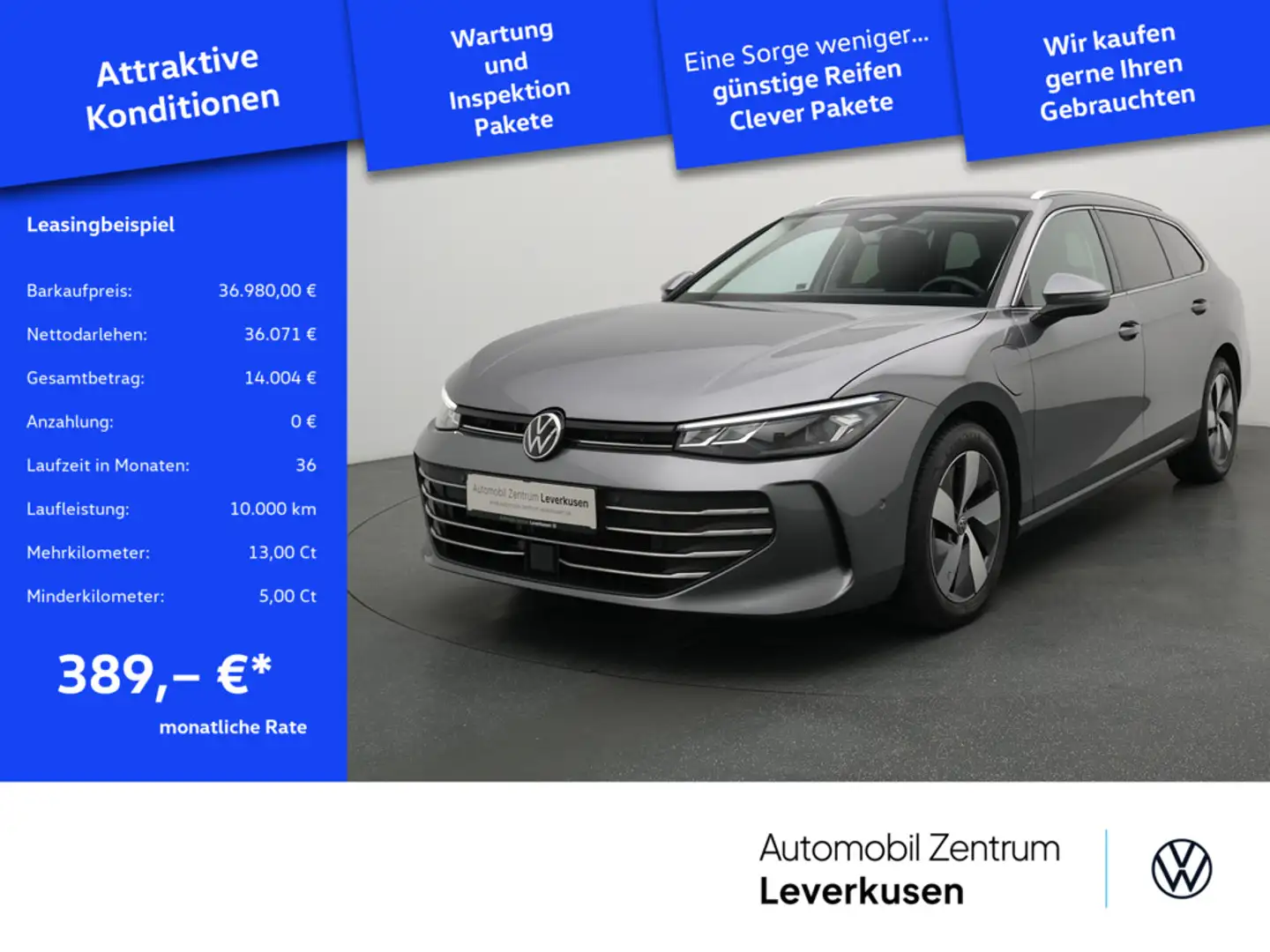 Volkswagen Passat eHybrid Business NAVI VIRT AHK LEDER A Gris - 1