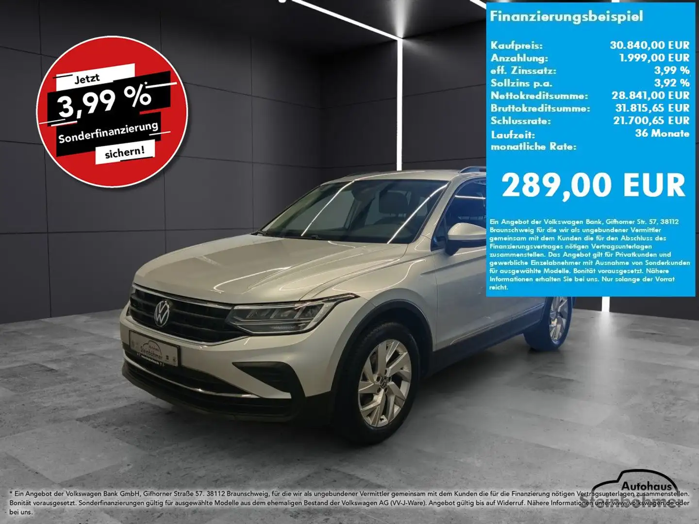 Volkswagen Tiguan Life 1.5TSI DSG LED NAV ACC SHZ AppCon Navi Argento - 1