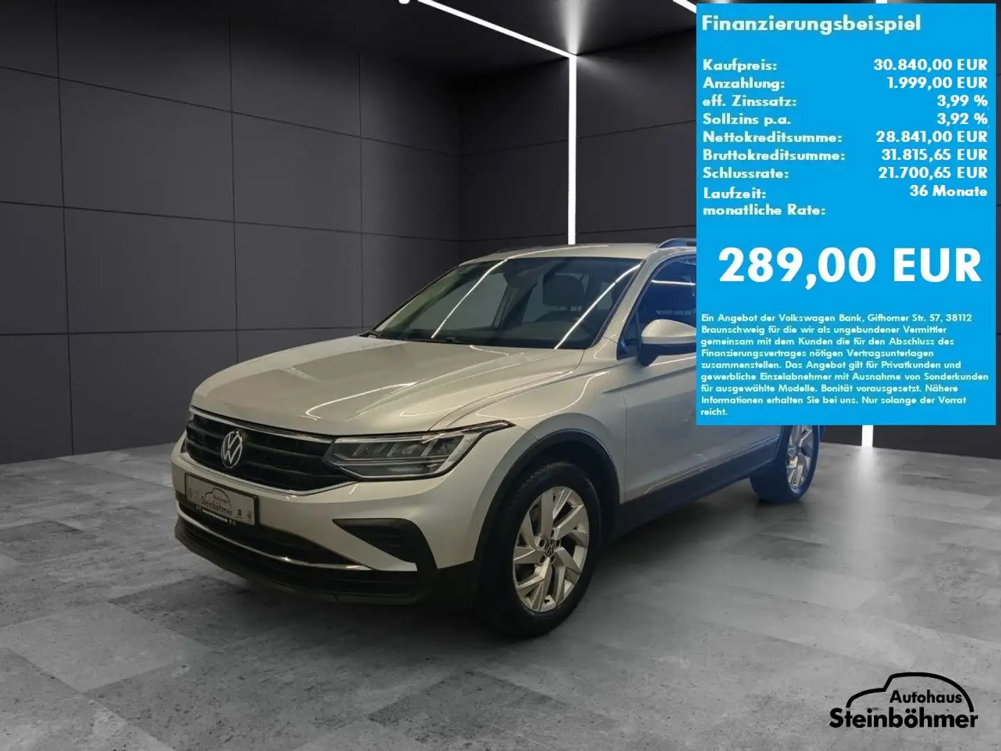 Volkswagen Tiguan Life 1.5TSI DSG LED NAV ACC SHZ AppCon Navi Argento - 2