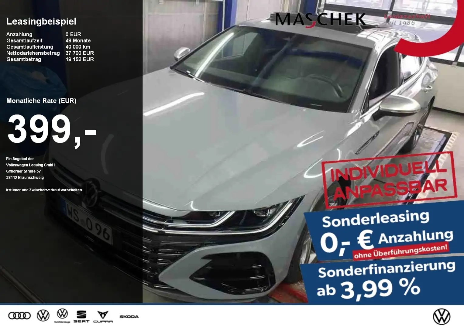 Volkswagen Arteon Shooting Brake R *Sonderleasing* H&K Schiebed. IQL Grau - 1