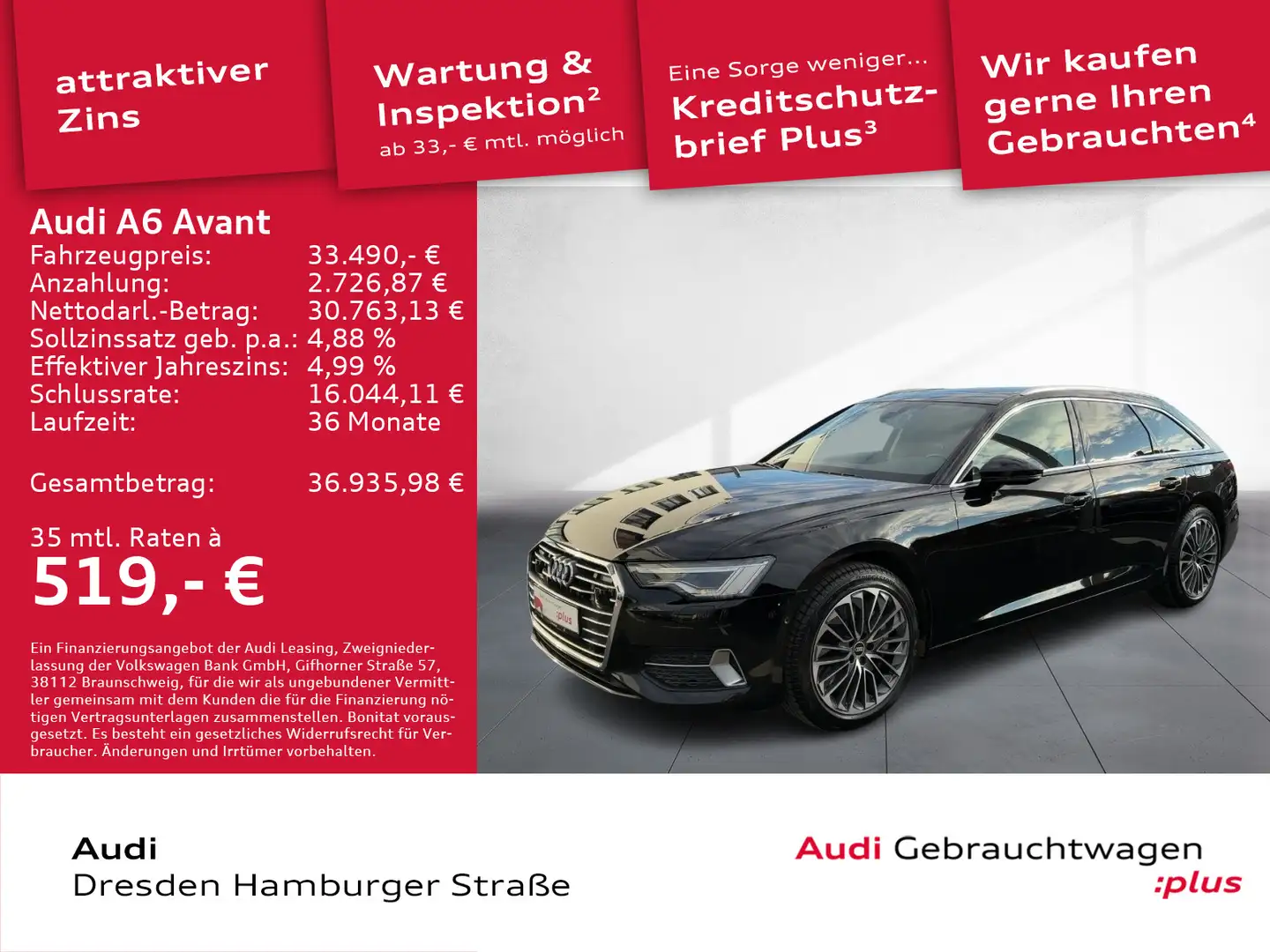 Audi A6 50TFSI e Sport quattro Matrix Pano AHZV Schwarz - 1