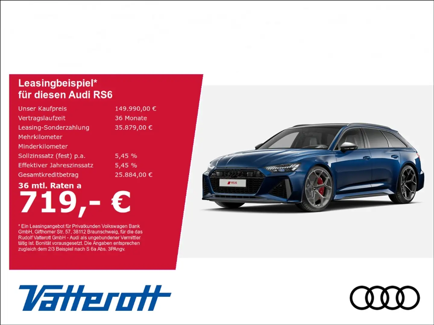Audi RS6 Avant performance AHK Pano Keramik B&O Laser Blau - 1