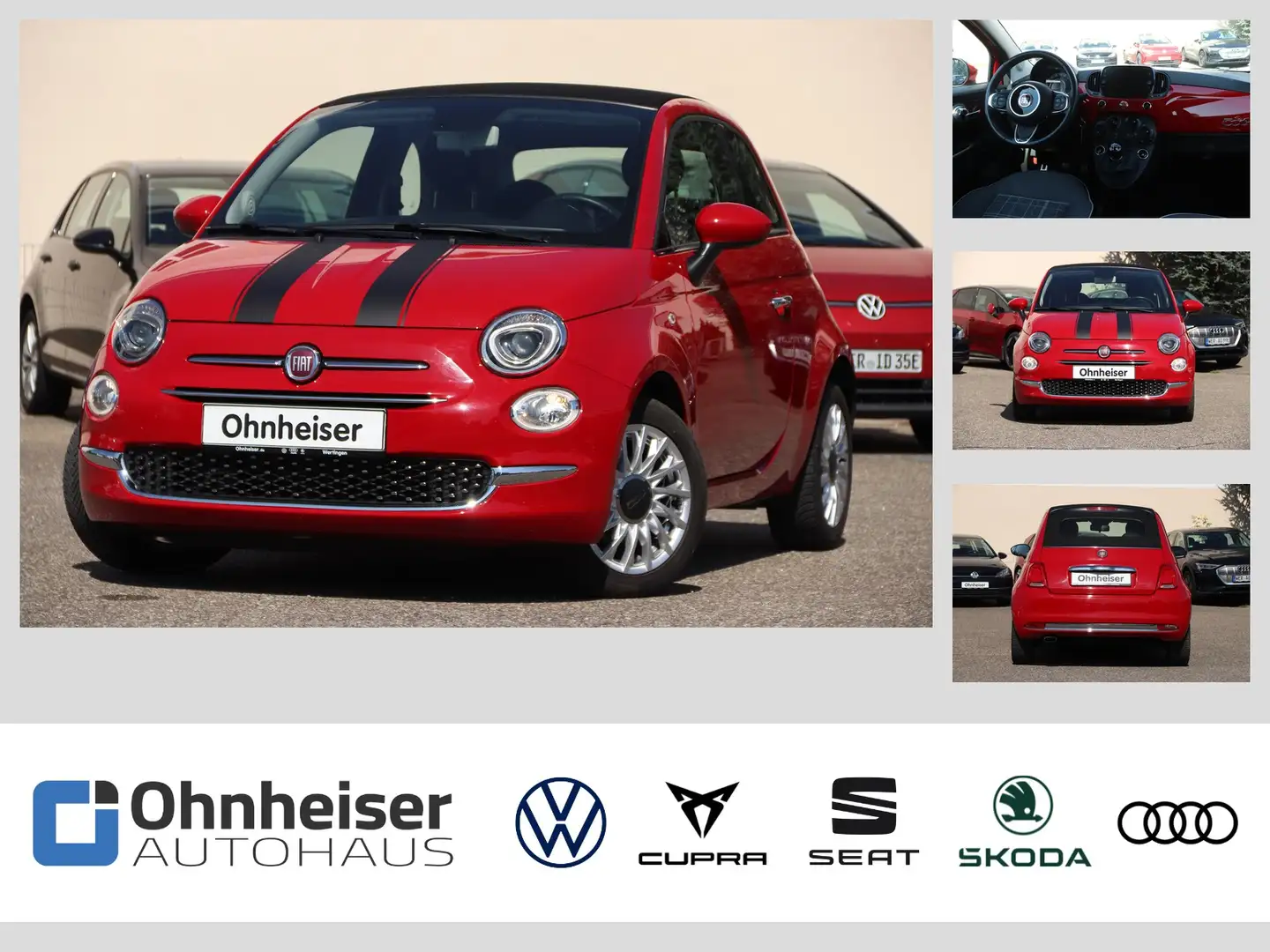 Fiat 500 Cabrio Lounge KLIMA*ALU*CONNECT-PAKET Rot - 1