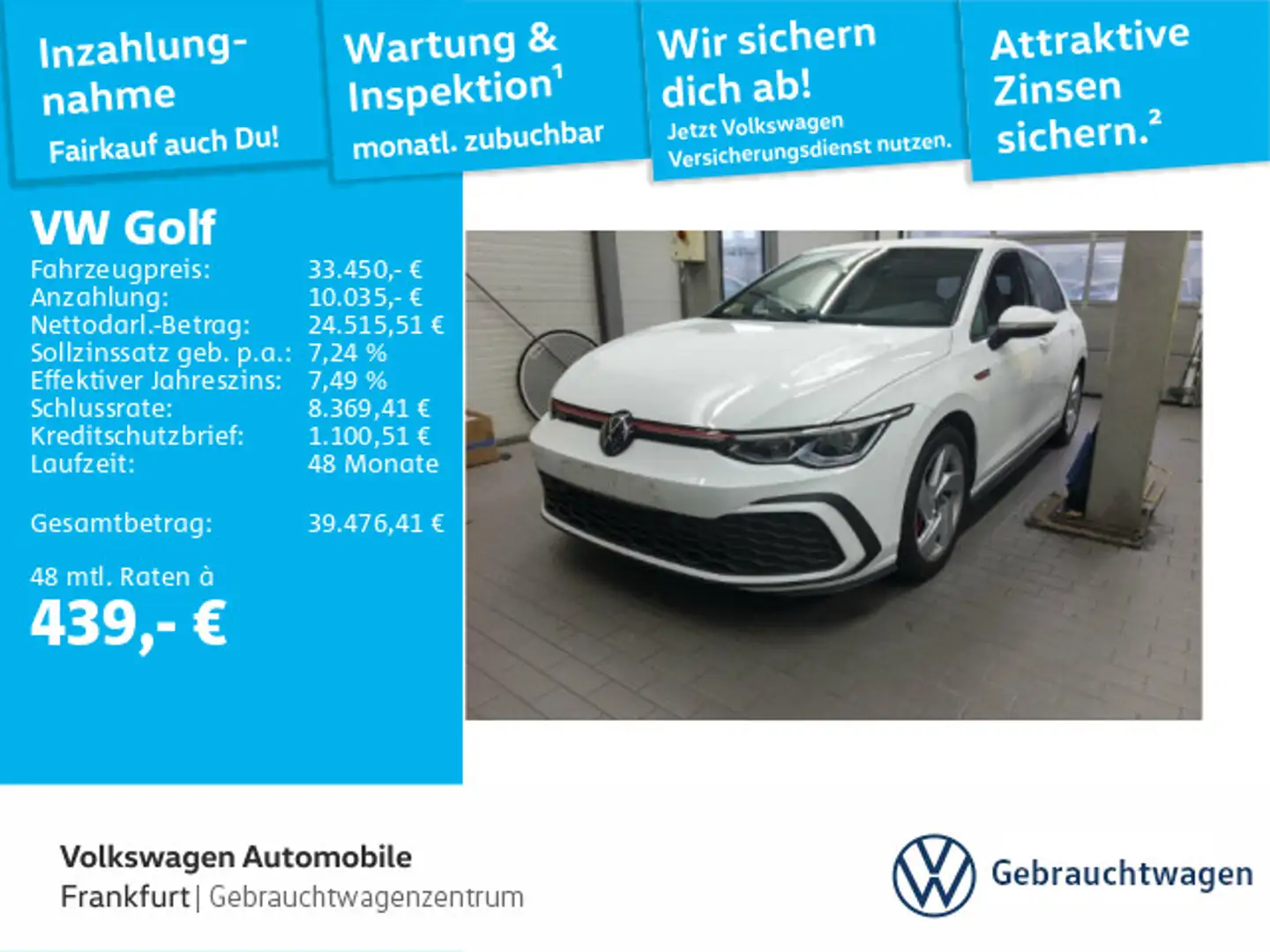 Volkswagen Golf GTI Golf VIII 2.0 TSI DSG GTI Navi LEDPlus DAB+ Fron Weiß - 1