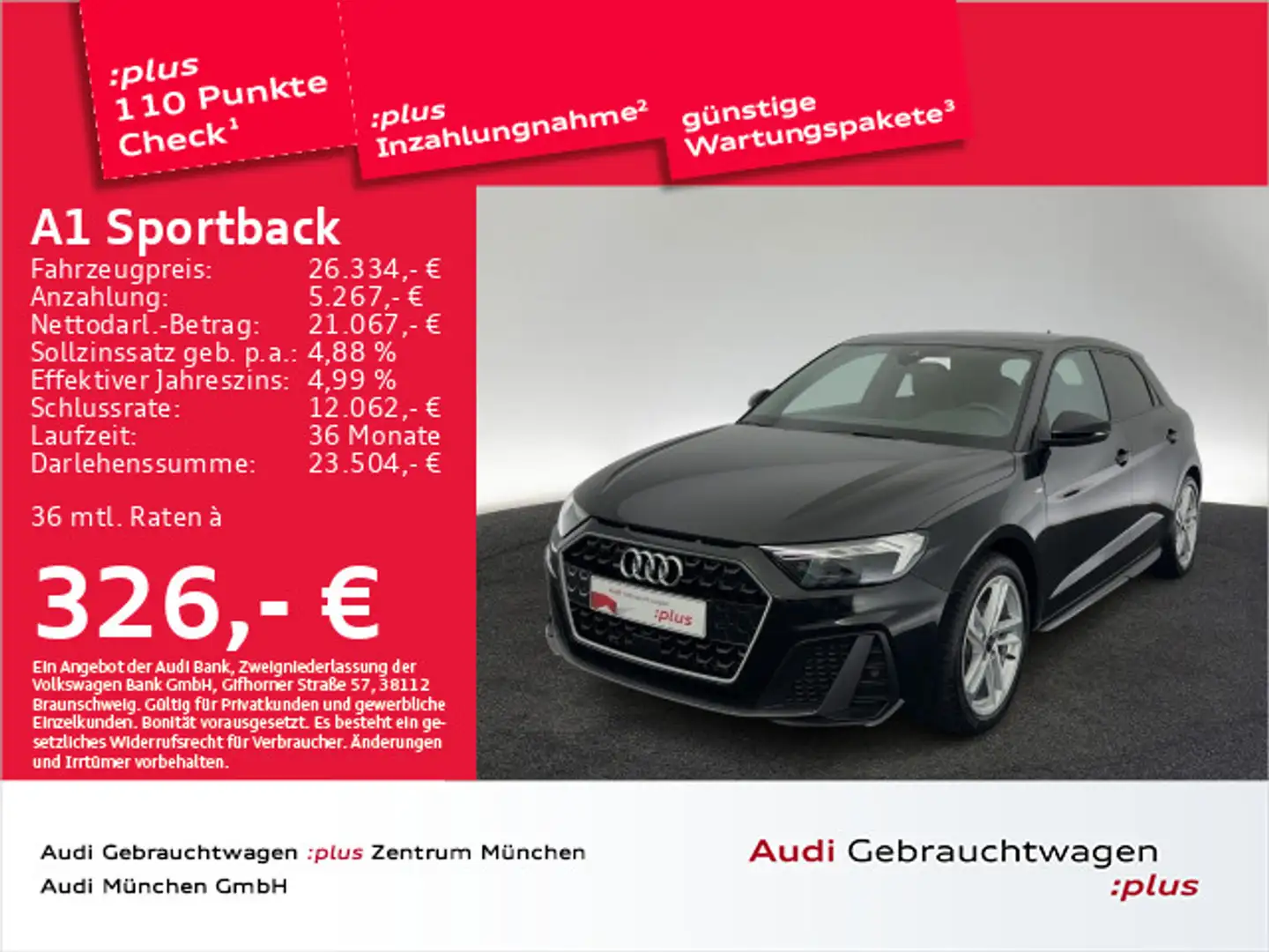 Audi A1 35 TFSI S tronic 2x S line LED/Navi Schwarz - 1