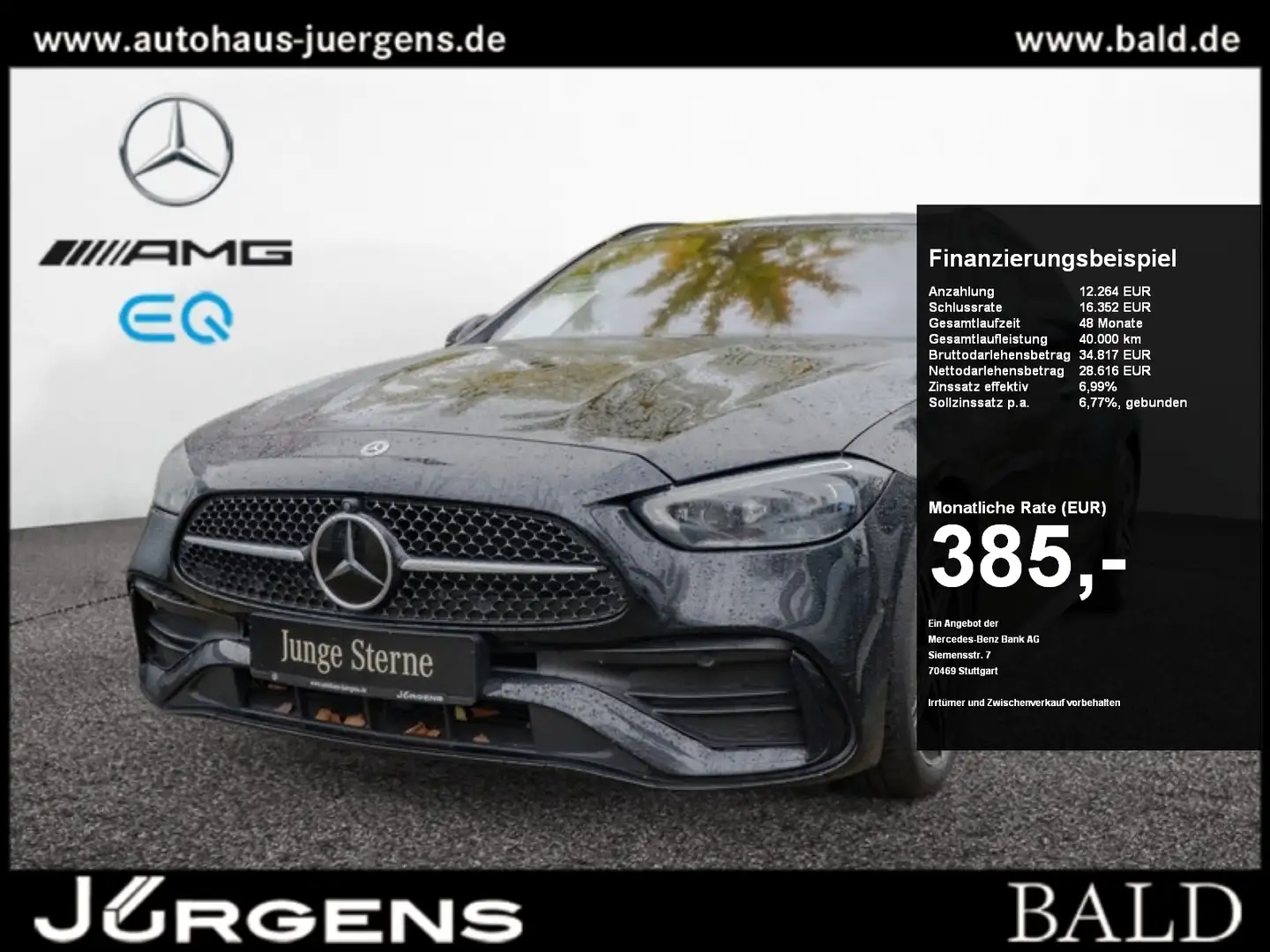 Mercedes-Benz C 220 d T AMG-Sport/Pano/Burm/AHK/Night/Stdhz/18 Schwarz - 1