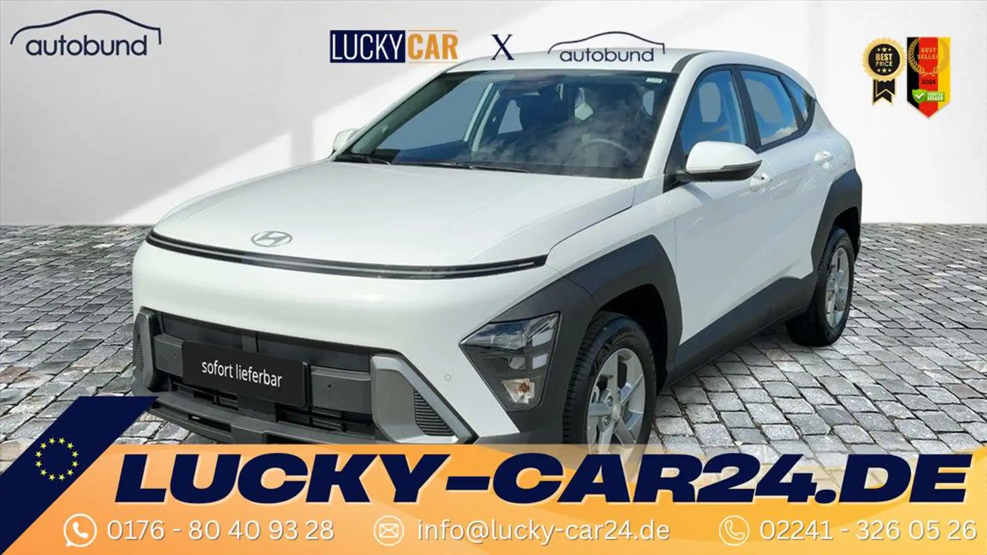Hyundai KONA COMFORT CLUB II 1,0 GDI DAB KEY LED NAVI 74 kW ... Weiß - 1