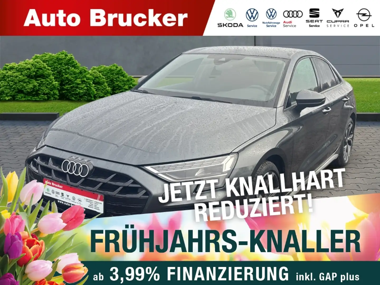 Audi A3 Limousine 30 TFSI S line Navi+RFK+ACC+SONOS Sounds Gris - 1